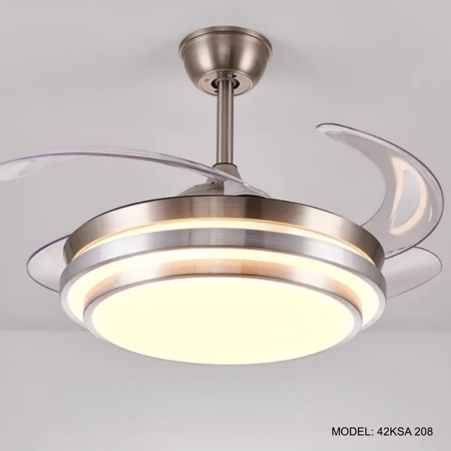 Quạt Trần Đèn Cánh Cụp Xòe Trang Trí Phòng Khách, Phòng Ngủ - 42KSA 208
