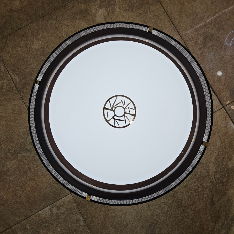 Đèn Mâm Ốp Trần Gỗ Phòng Thờ, Phòng Khách Hình Tròn OPGO-C25042