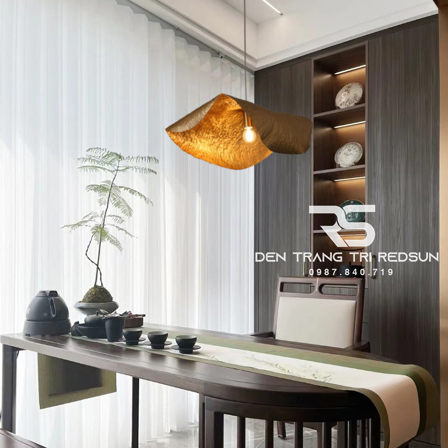 Đèn Thả Trần Hiện Đại Bắc Âu Lá Sen Đồng CDT-T037