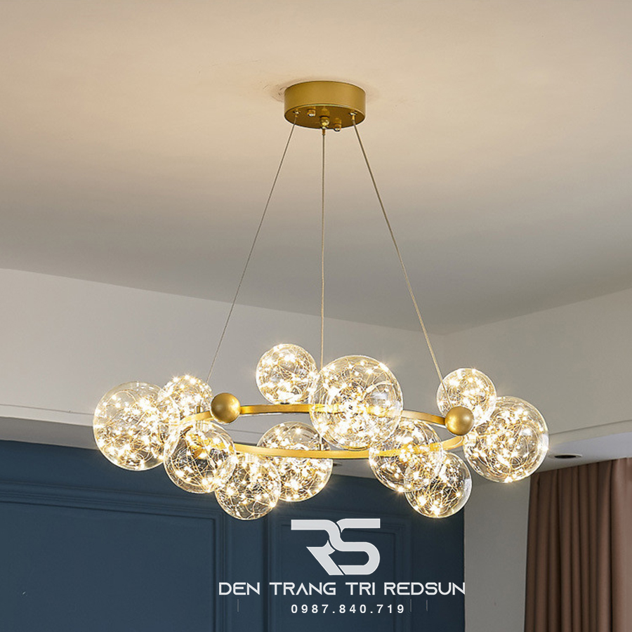 Đèn Chùm Phòng Khách Hiện Đại Phong Cách Bắc Âu Choá Thuỷ Tinh DC-50