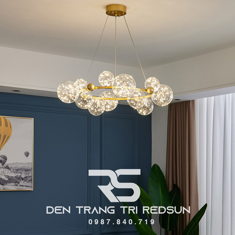 Đèn Chùm Phòng Khách Hiện Đại Phong Cách Bắc Âu Choá Thuỷ Tinh DC-50