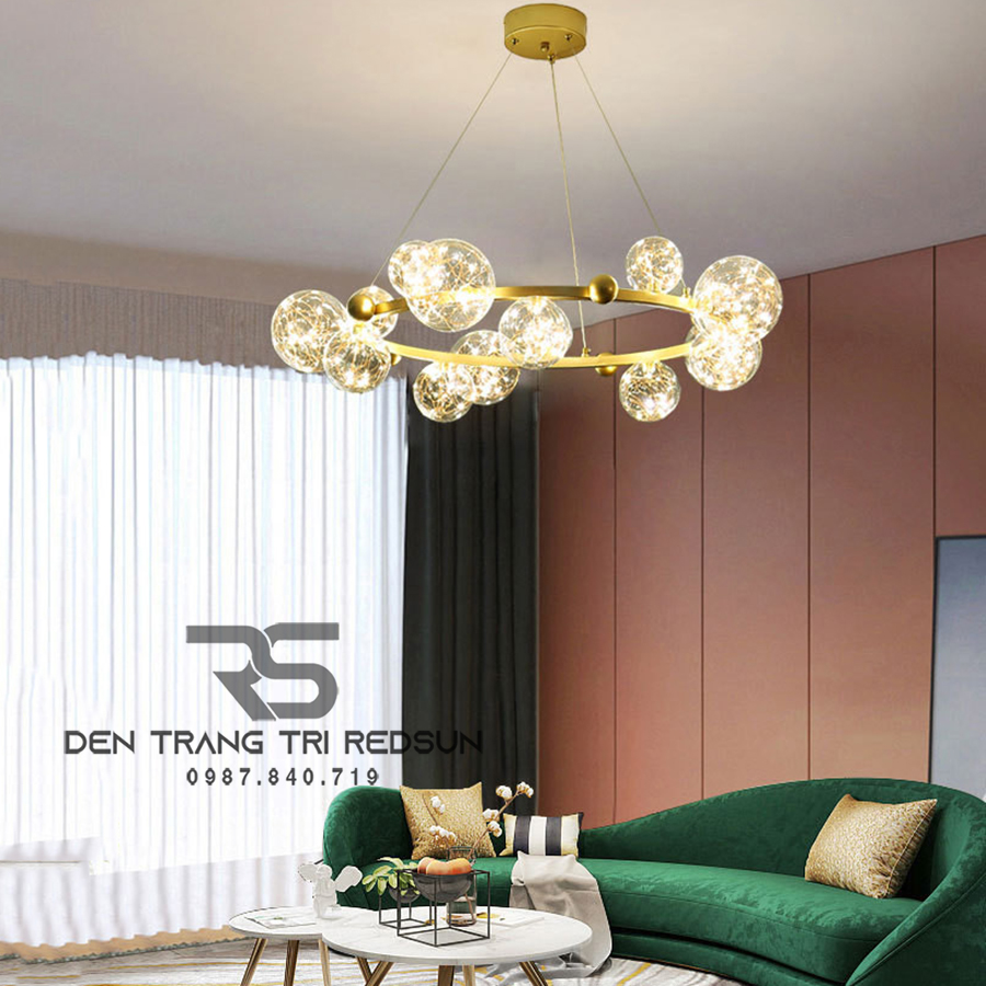 Đèn Chùm Phòng Khách Hiện Đại Phong Cách Bắc Âu Choá Thuỷ Tinh DC-50