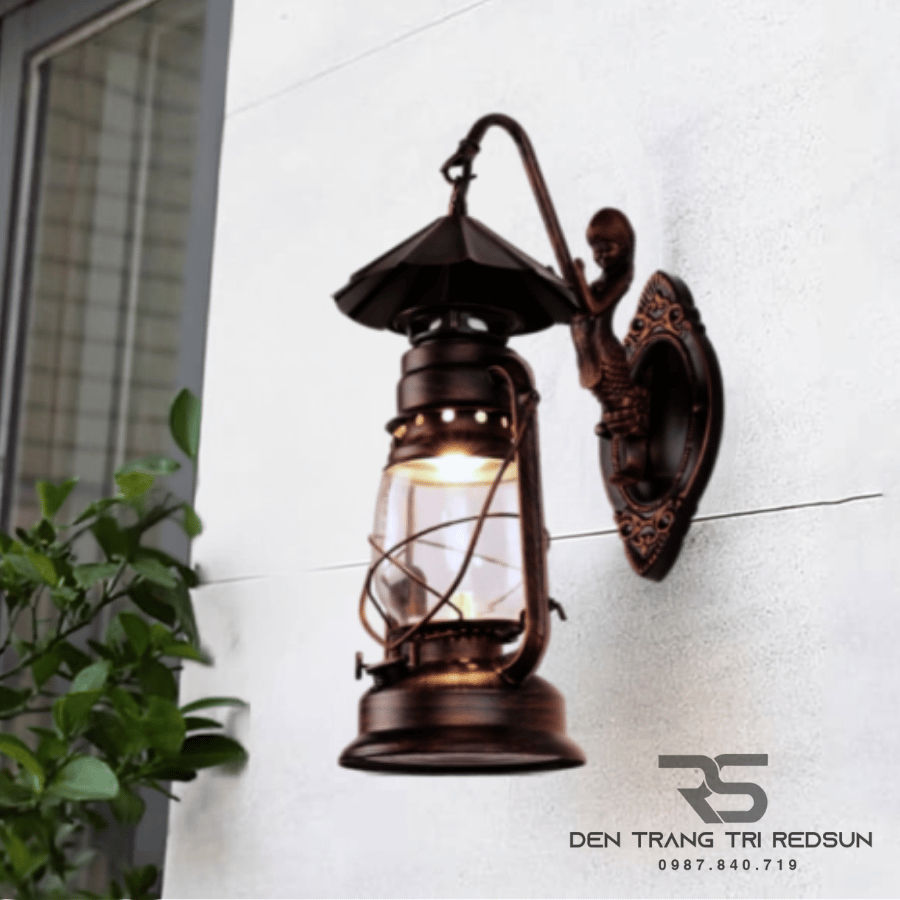 Đèn Tường Cổ Điển Giả Đèn Dầu Chao Thủy Tinh Trang Trí Phòng Khách, Phòng Ngủ, Cầu Thang DT-C6116/1