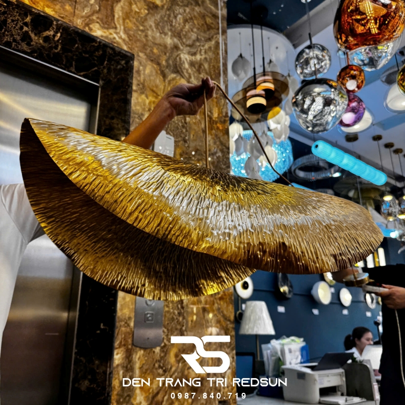 Đèn Thả Trần Hiện Đại Bắc Âu Lá Sen Đồng CDT-T037