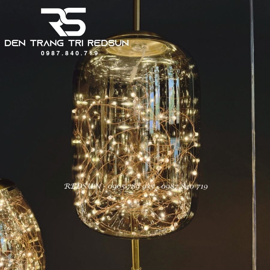 Đèn Thả Bàn Ăn, Bàn Đảo Hiện Đại Phong Cách Bắc Âu Chao Thủy Tinh Bầu Trời Sao CDT-T071