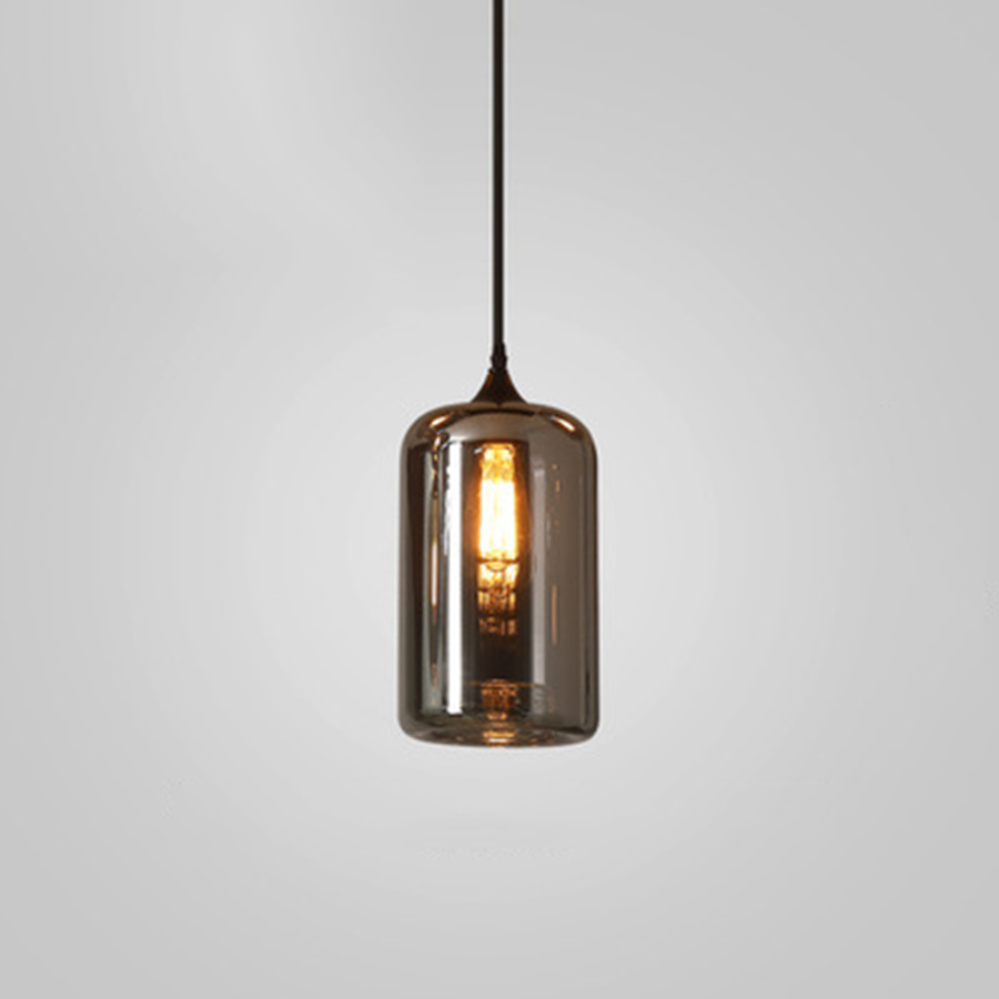 Đèn Thả Trần Hiện Đại Bắc Âu Choá Thuỷ Tinh Đen Khói CDT-L014 Dáng D