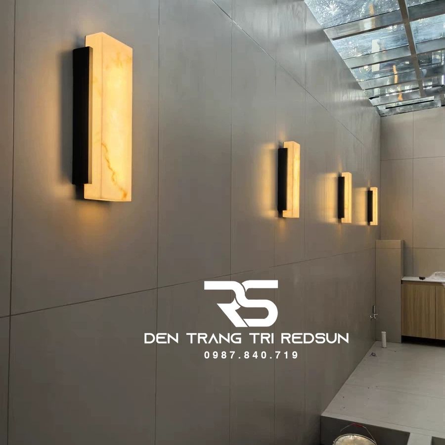 Đèn Tường Giả Đá Cẩm Thạch Trang Trí Ngoài Trời Nhà Hàng, Khách Sạn, Biệt Thự, Sân Vườn DTOD-006