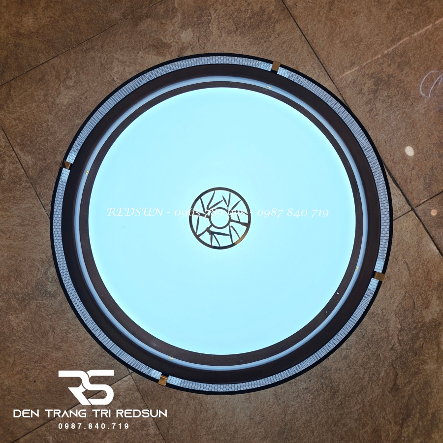 Đèn Mâm Ốp Trần Gỗ Phòng Thờ, Phòng Khách Hình Tròn OPGO-C25042