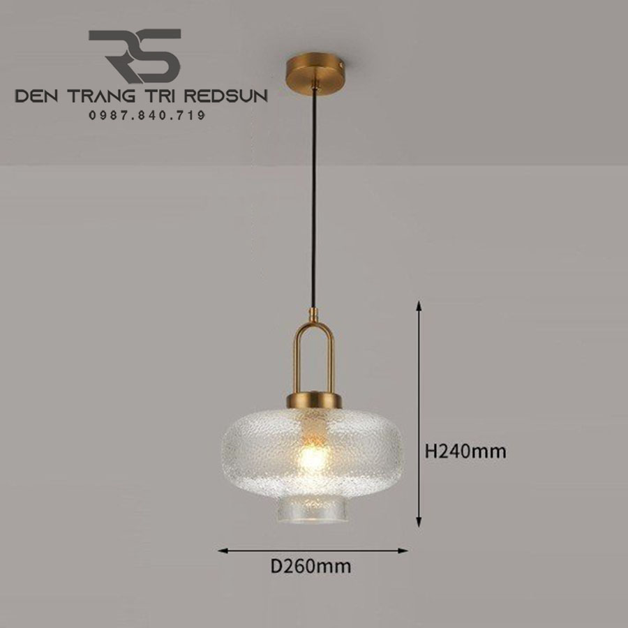 Đèn Thả Phòng Khách, Phòng Ngủ, Bàn Ăn Hiện Đại Phong Cách Bắc Âu  Choá Thuỷ Tinh CDT-T048 Dáng A