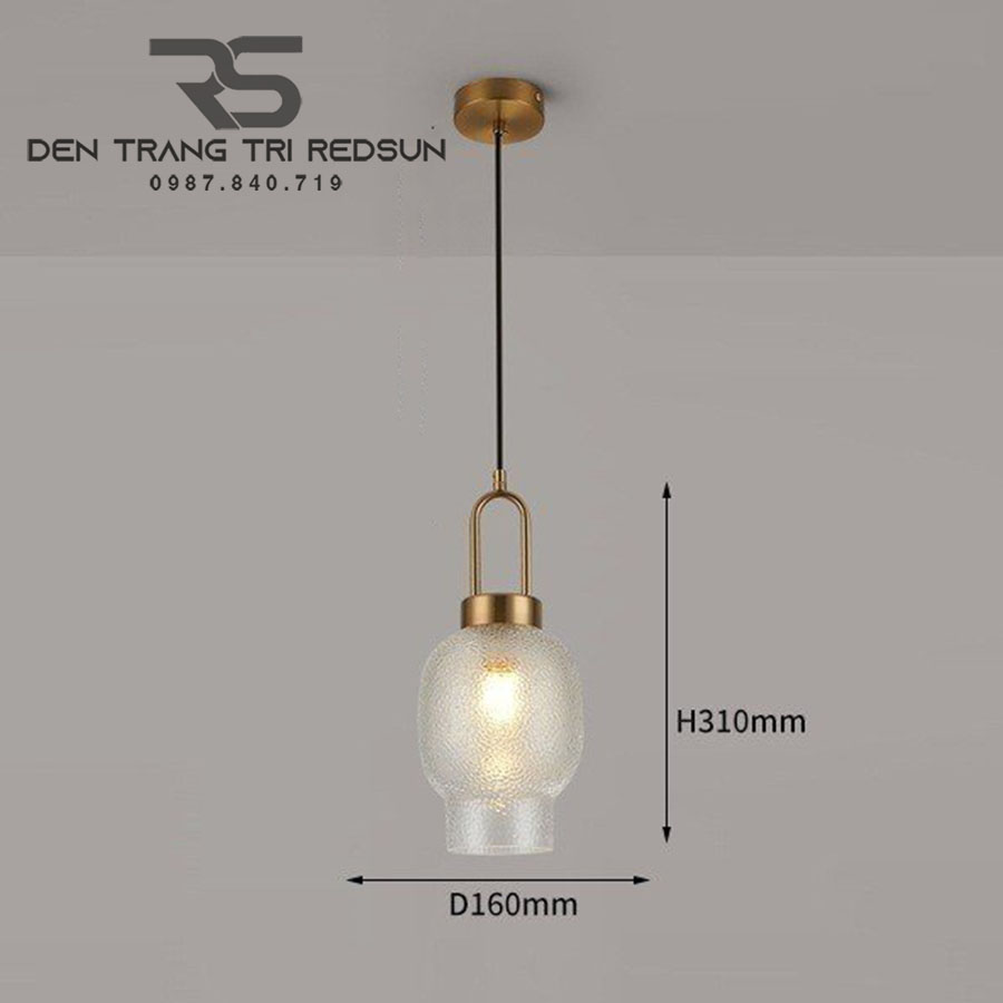 Đèn Thả Phòng Khách, Phòng Ngủ, Bàn Ăn Hiện Đại Phong Cách Bắc Âu  Choá Thuỷ Tinh CDT-T048 Dáng B