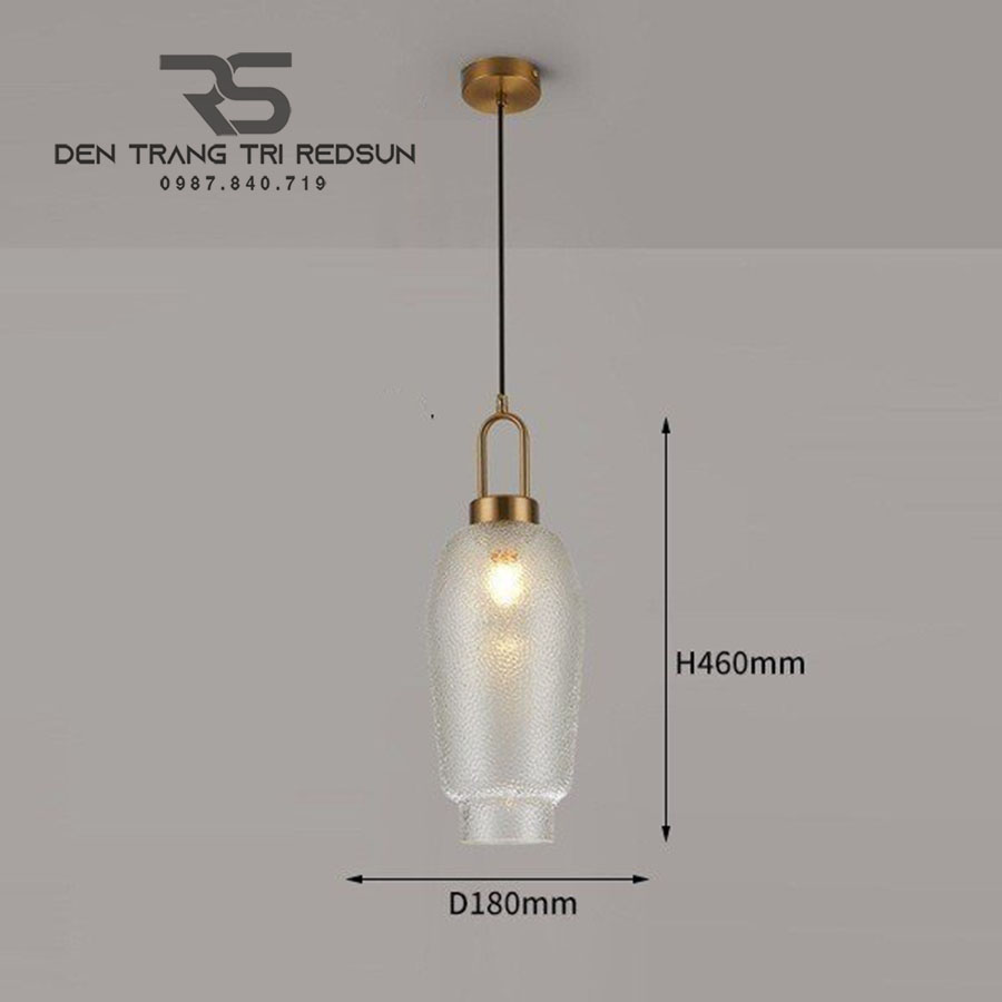 Đèn Thả Phòng Khách, Phòng Ngủ, Bàn Ăn Hiện Đại Phong Cách Bắc Âu  Choá Thuỷ Tinh CDT-T048 Dáng C