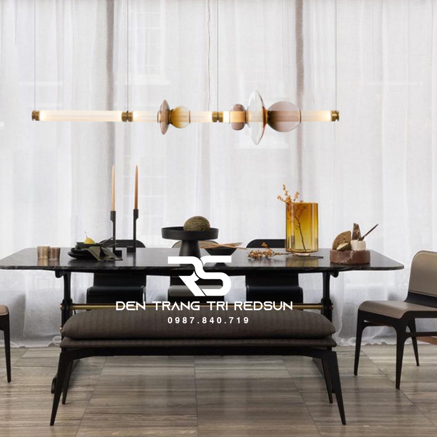 Đèn Thả Hiện Đại Ống Thủy Tinh Dáng Dài Trang Trí Quán Cafe, Nhà Hàng, Phòng Khách, Phòng Ăn Phong Cách Bắc Âu DC-T107