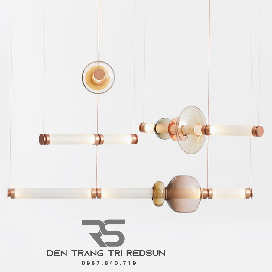 Đèn Thả Hiện Đại Ống Thủy Tinh Dáng Dài Trang Trí Quán Cafe, Nhà Hàng, Phòng Khách, Phòng Ăn Phong Cách Bắc Âu DC-T107