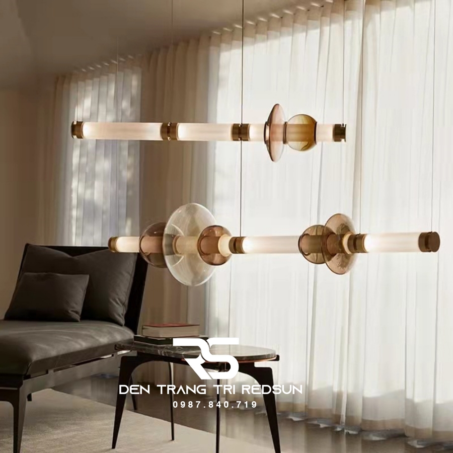 Đèn Thả Hiện Đại Ống Thủy Tinh Dáng Dài Trang Trí Quán Cafe, Nhà Hàng, Phòng Khách, Phòng Ăn Phong Cách Bắc Âu DC-T107