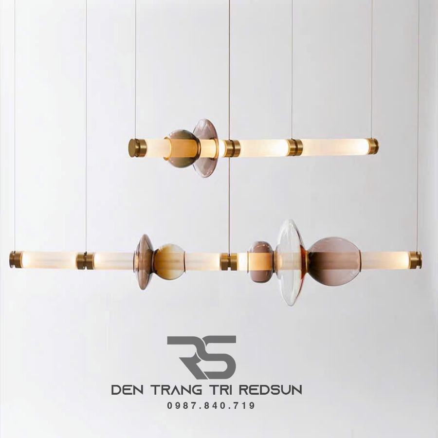 Đèn Thả Hiện Đại Ống Thủy Tinh Dáng Dài Trang Trí Quán Cafe, Nhà Hàng, Phòng Khách, Phòng Ăn Phong Cách Bắc Âu DC-T107
