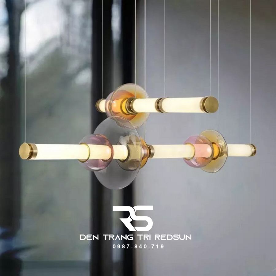 Đèn Thả Hiện Đại Ống Thủy Tinh Dáng Dài Trang Trí Quán Cafe, Nhà Hàng, Phòng Khách, Phòng Ăn Phong Cách Bắc Âu DC-T107