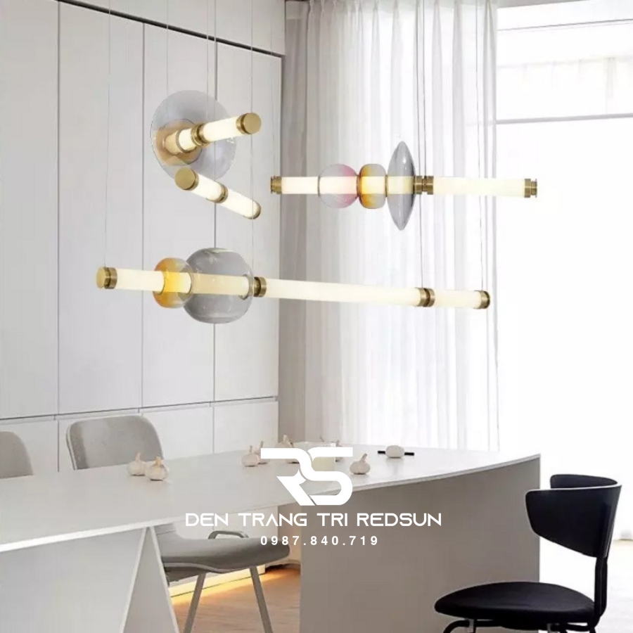 Đèn Thả Hiện Đại Ống Thủy Tinh Dáng Dài Trang Trí Quán Cafe, Nhà Hàng, Phòng Khách, Phòng Ăn Phong Cách Bắc Âu DC-T107