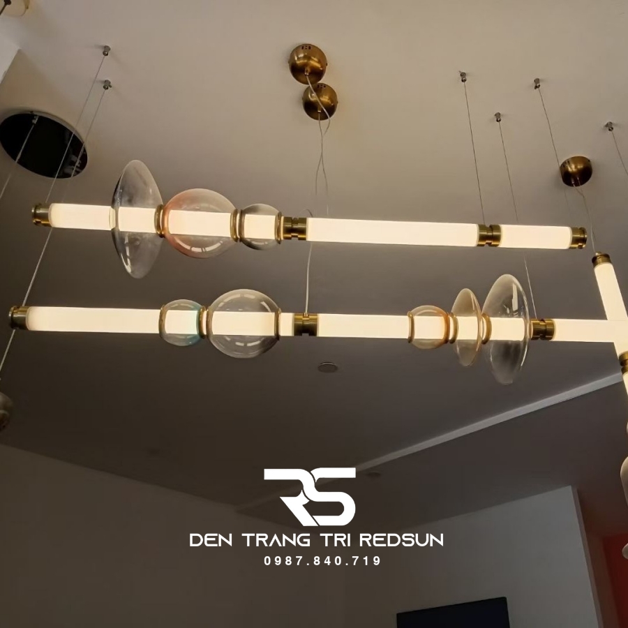 Đèn Thả Hiện Đại Ống Thủy Tinh Dáng Dài Trang Trí Quán Cafe, Nhà Hàng, Phòng Khách, Phòng Ăn Phong Cách Bắc Âu DC-T107