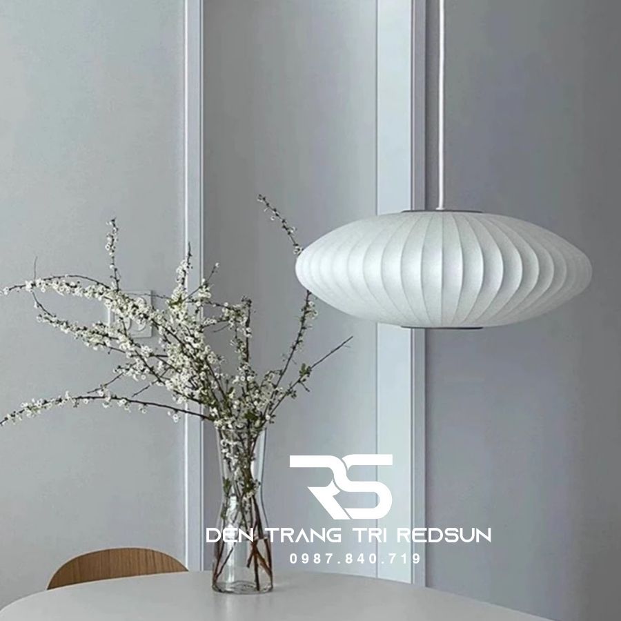 Đèn Thả Vải Hiện Đại Hình Bí Ngô Lắp Phòng Khách, Phòng Ăn, Thông Tầng Phong Cách Nhật Bản Wabi-sabi DC-T116