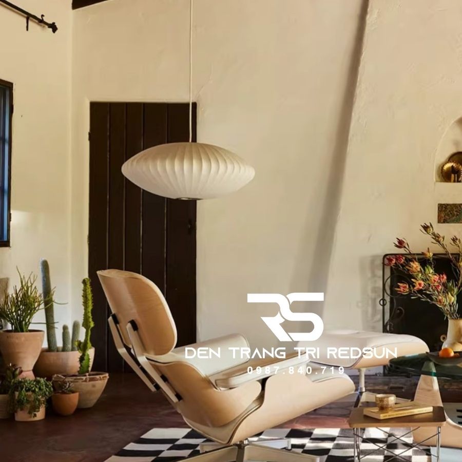 Đèn Thả Vải Hiện Đại Hình Bí Ngô Lắp Phòng Khách, Phòng Ăn, Thông Tầng Phong Cách Nhật Bản Wabi-sabi DC-T116