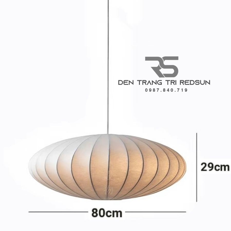 Đèn Thả Vải Hiện Đại Hình Bí Ngô Lắp Phòng Khách, Phòng Ăn, Thông Tầng Phong Cách Nhật Bản Wabi-sabi DC-T116