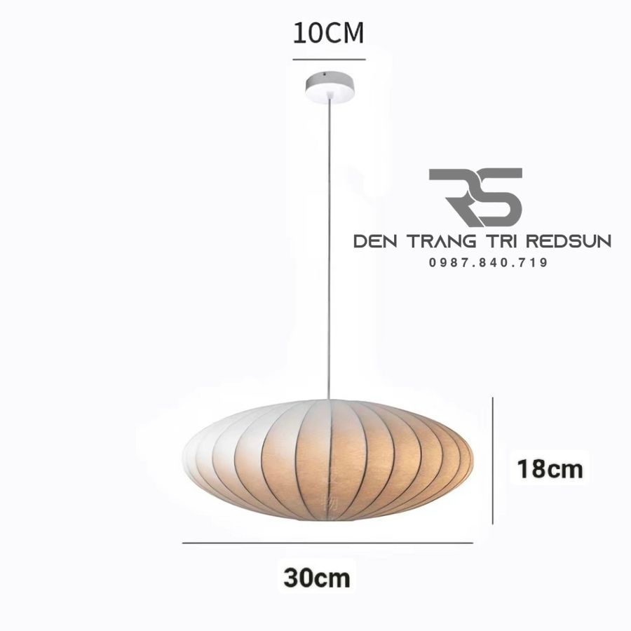 Đèn Thả Vải Hiện Đại Hình Bí Ngô Lắp Phòng Khách, Phòng Ăn, Thông Tầng Phong Cách Nhật Bản Wabi-sabi DC-T116