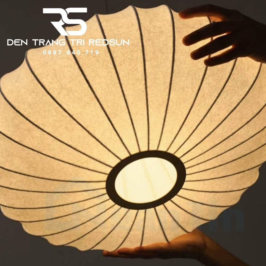 Đèn Thả Vải Hiện Đại Hình Bí Ngô Lắp Phòng Khách, Phòng Ăn, Thông Tầng Phong Cách Nhật Bản Wabi-sabi DC-T116