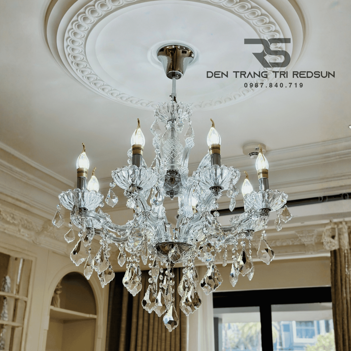 Đèn Chùm Pha Lê Phòng Khách, Nhà Hàng, Khách Sạn, Phong Cách Cổ Điển DC0088T