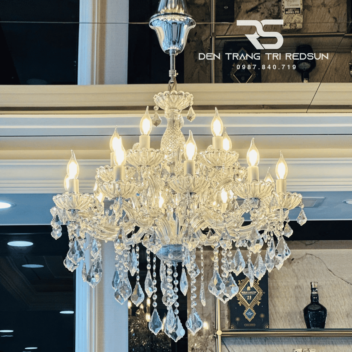 Đèn Chùm Pha Lê Phòng Khách, Nhà Hàng, Khách Sạn, Phong Cách Cổ Điển DC0088T