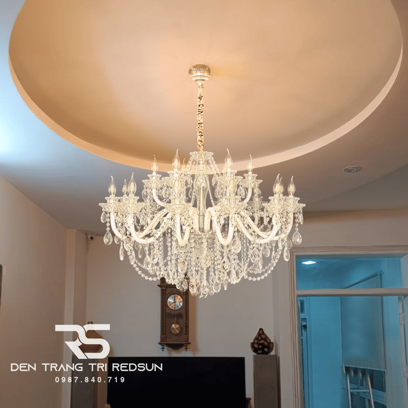 Đèn Chùm Pha Lê Phòng Khách, Trung Tâm Hội Nghị, Khách Sạn Phong Cách Cổ Điển DC091