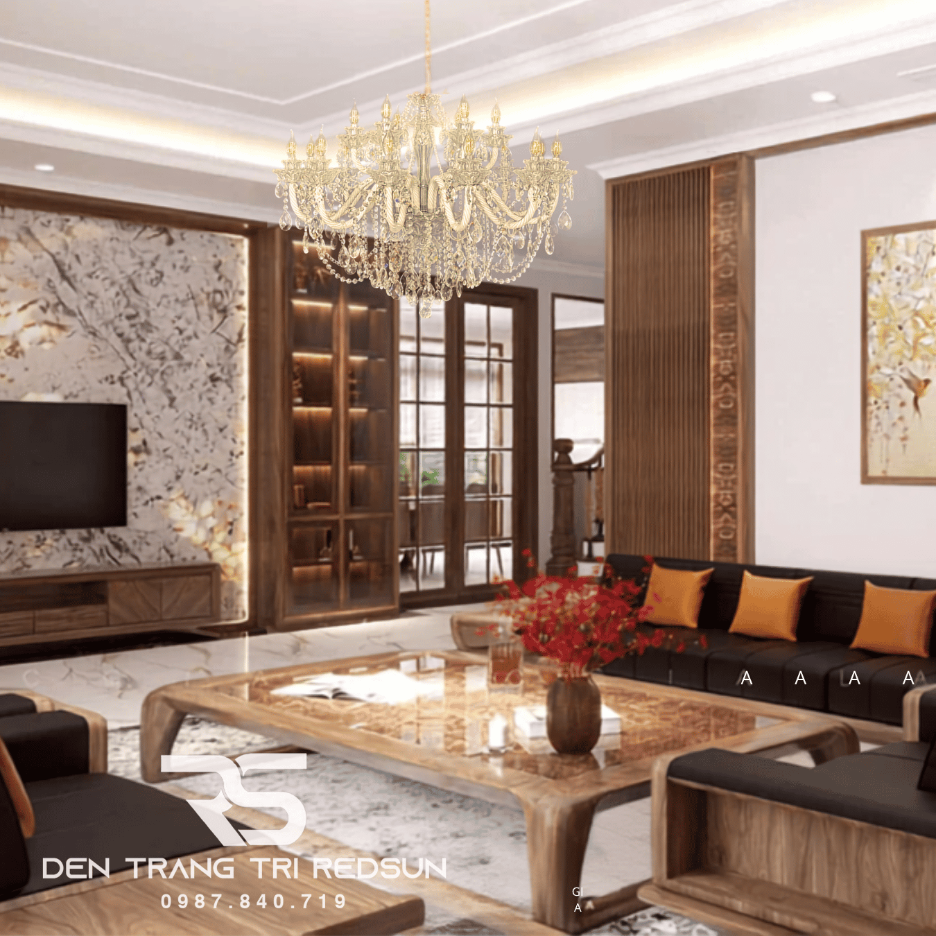 Đèn Chùm Pha Lê Phòng Khách, Trung Tâm Hội Nghị, Khách Sạn Phong Cách Cổ Điển DC091
