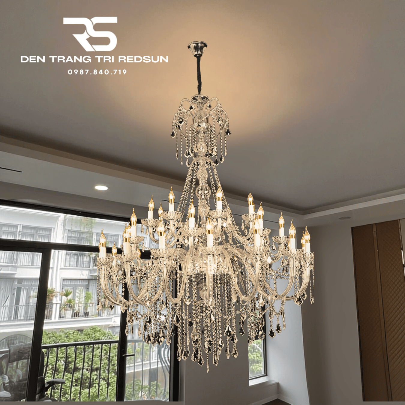 Đèn Chùm Pha Lê Phòng Khách, Nhà Hàng, Khách Sạn, Phong Cách Cổ Điển DC1057T32