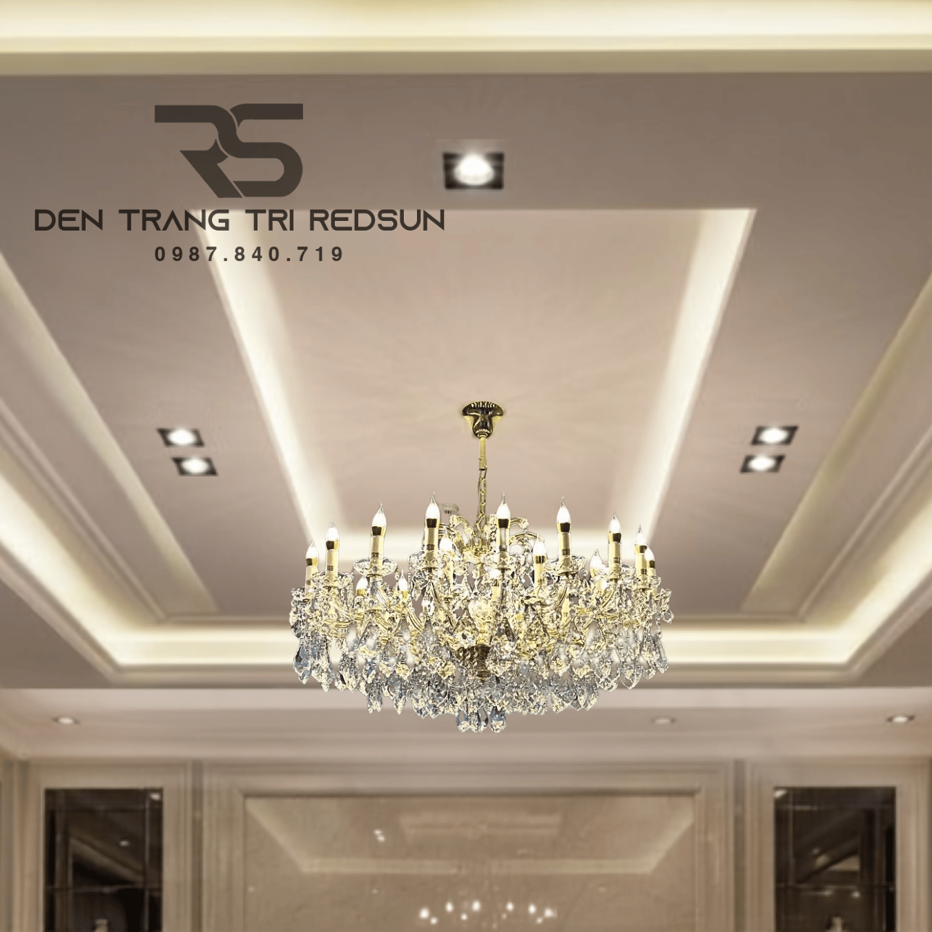Đèn Chùm Pha Lê Phòng Khách, Trung Tâm Hội Nghị, Khách Sạn, Phong Cách Cổ Điển DC5285T