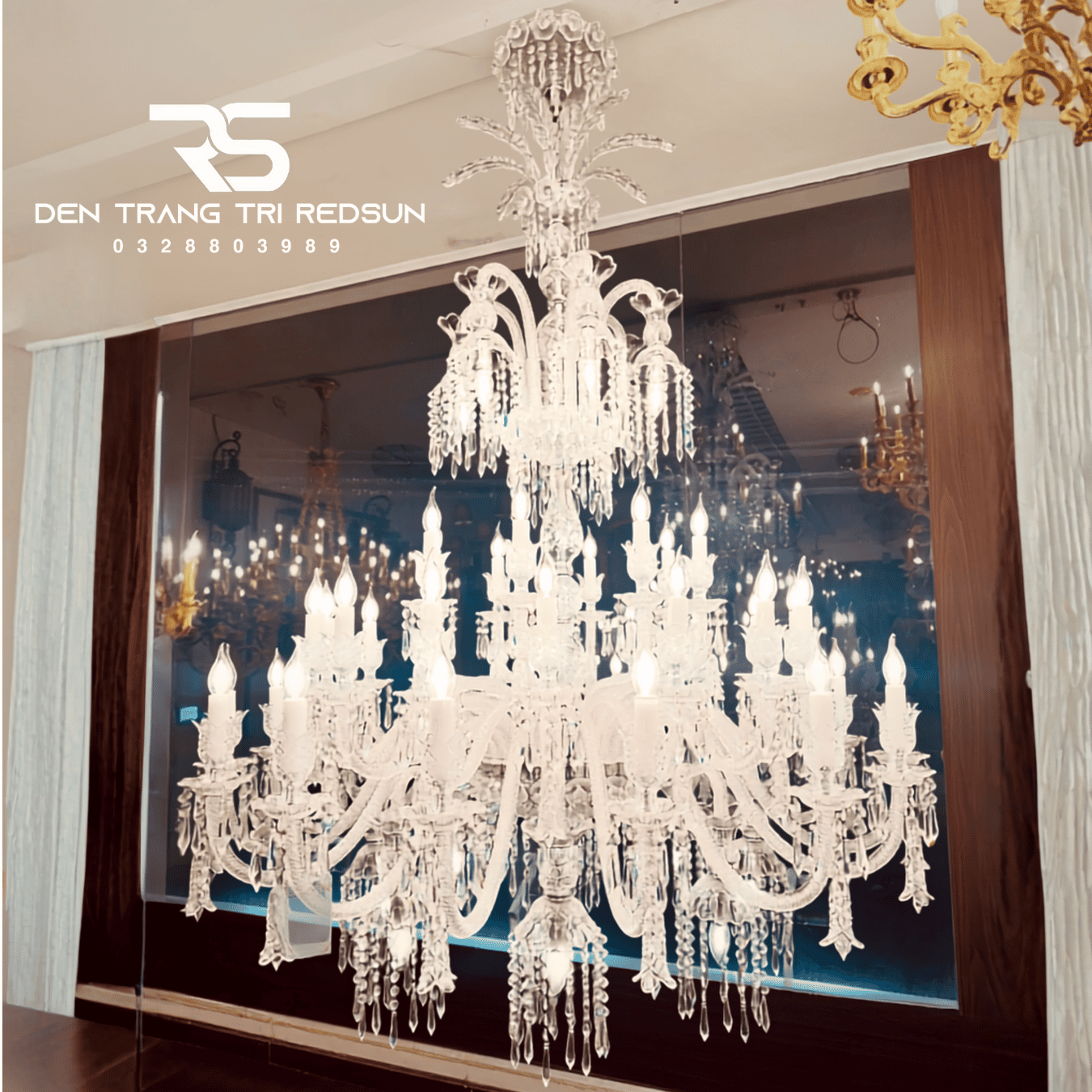 Đèn Chùm Pha Lê Phòng Khách, Thông Tầng, Khách Sạn, Phong Cách Cổ Điển DC8806T55