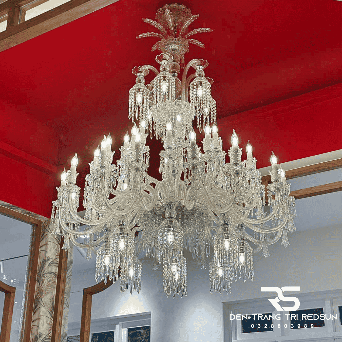 Đèn Chùm Pha Lê Phòng Khách, Thông Tầng, Khách Sạn, Phong Cách Cổ Điển DC8806T55