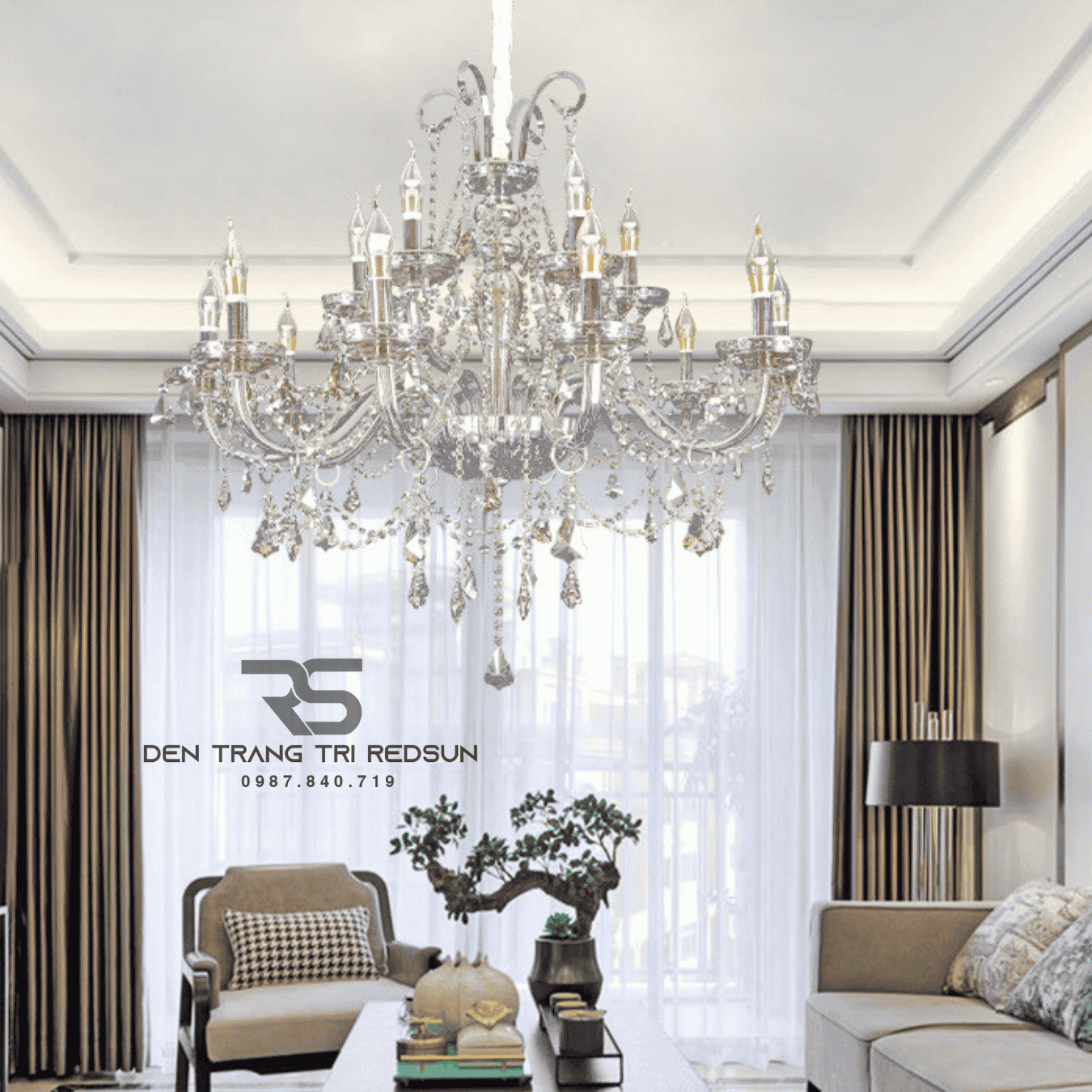 Đèn Chùm Pha Lê Phòng Khách, Nhà Hàng, Khách Sạn, Phong Cách Cổ Điển DC9903