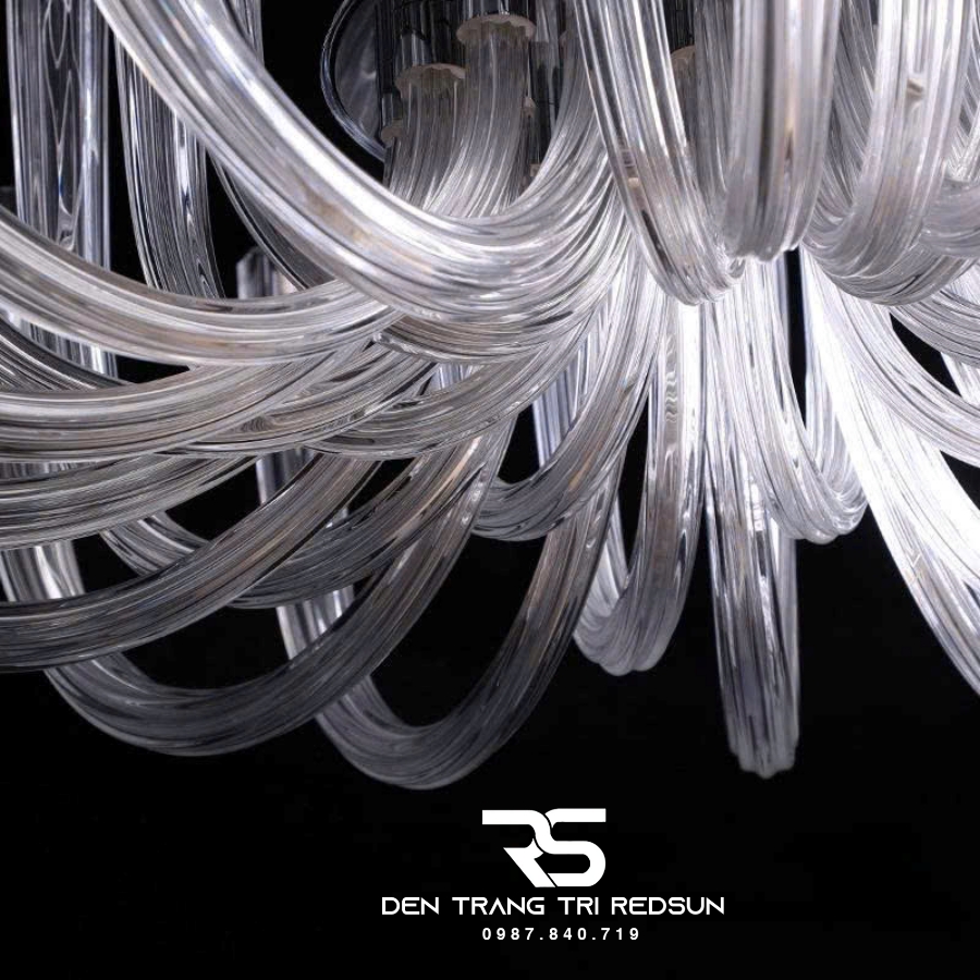 Đèn Chùm Trang Trí Phòng Khách, Sảnh Chờ, Phòng Ăn, Phòng Ngủ Ống Thủy Tinh Phong Cách Bắc Âu DCP-001