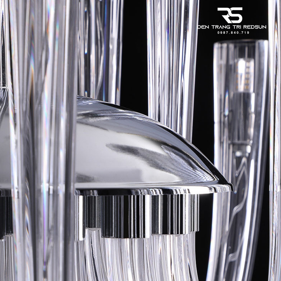 Đèn Chùm Trang Trí Phòng Khách, Sảnh Chờ, Phòng Ăn, Phòng Ngủ Ống Thủy Tinh Phong Cách Bắc Âu DCP-001