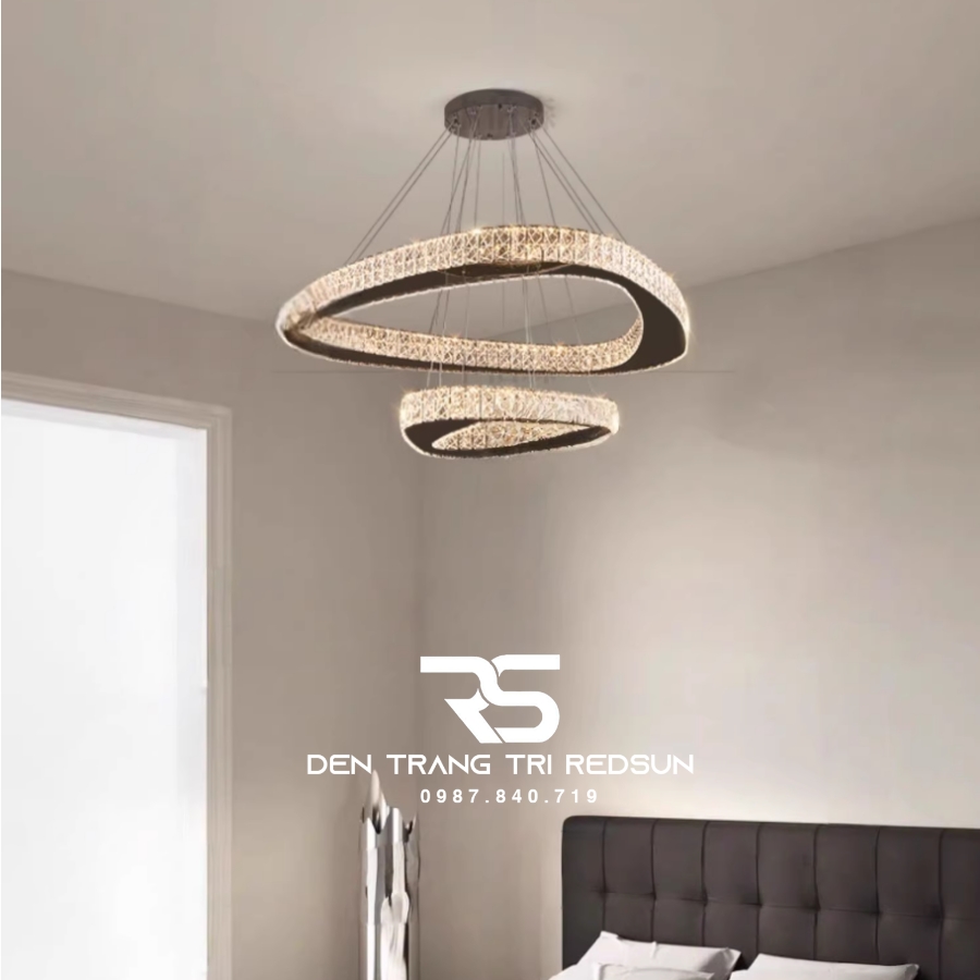 Đèn Chùm Trang Trí Phòng Khách, Sảnh Chờ, Phòng Ăn Chất Liệu Pha Lê Phong Cách Italia DCP-003