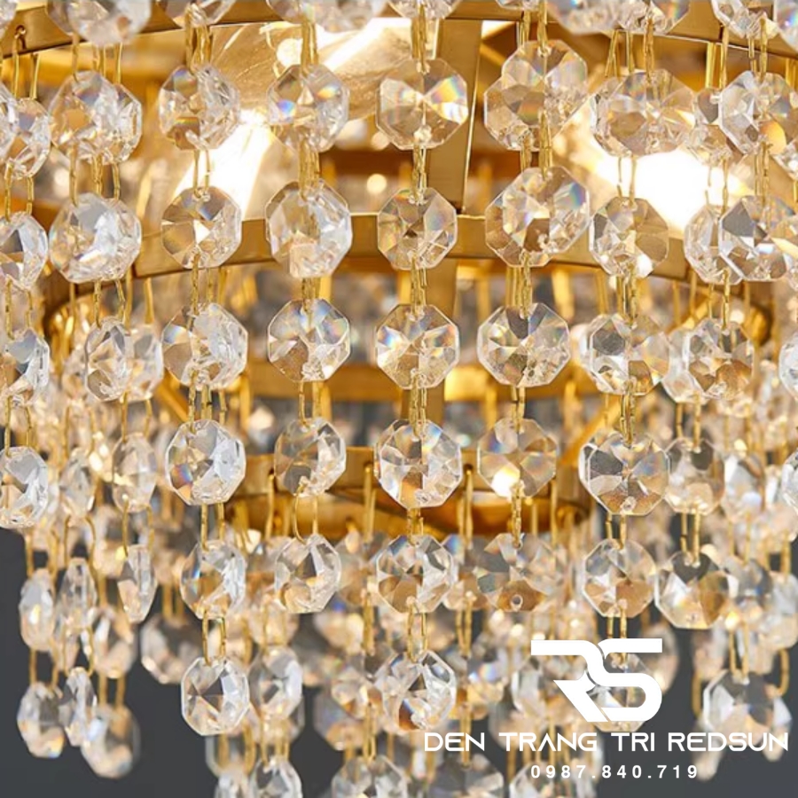 Đèn Chùm Trang Trí Phòng Khách, Sảnh Chờ, Phòng Ăn, Phòng Ngủ Chất Liệu Pha Lê  DCP-005