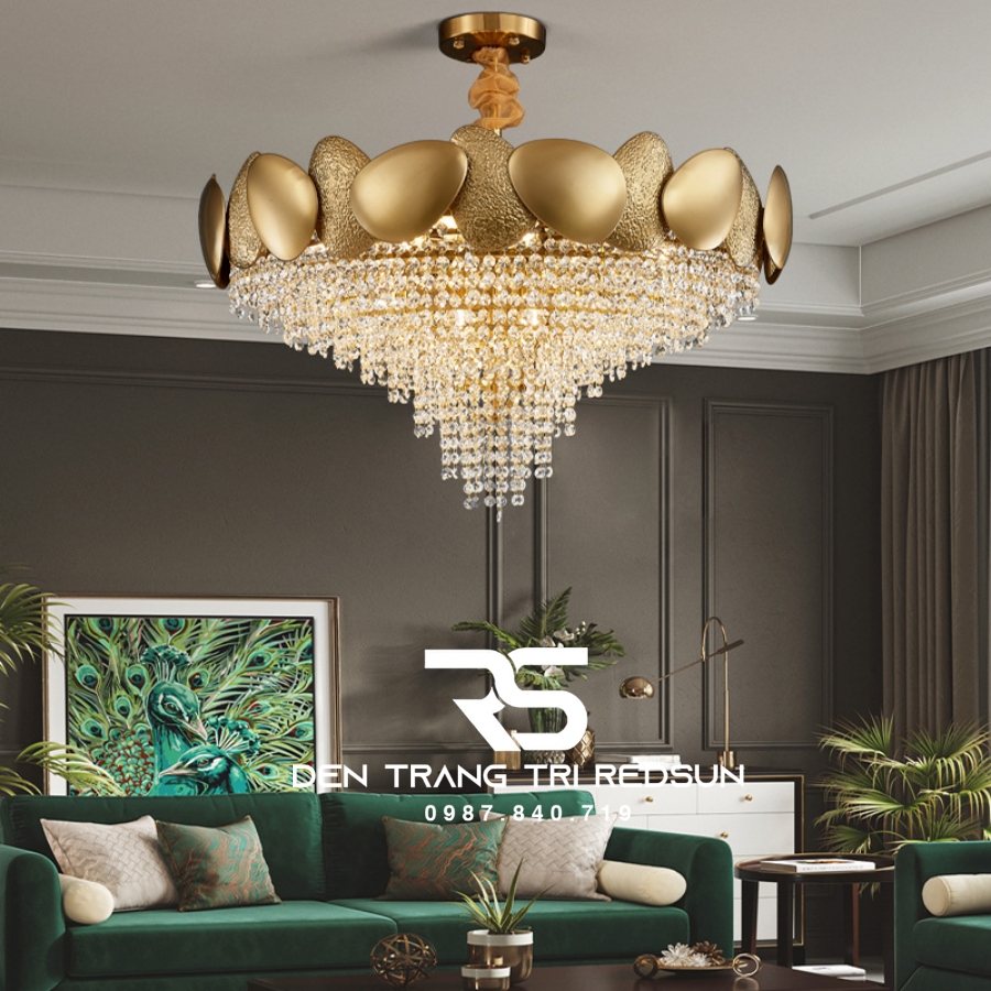 Đèn Chùm Trang Trí Phòng Khách, Sảnh Chờ, Phòng Ăn, Phòng Ngủ Chất Liệu Pha Lê  DCP-005