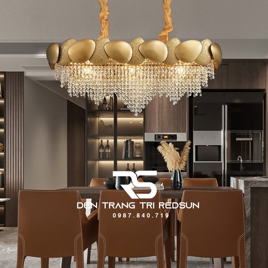 Đèn Chùm Trang Trí Phòng Khách, Sảnh Chờ, Phòng Ăn, Phòng Ngủ Chất Liệu Pha Lê  DCP-005