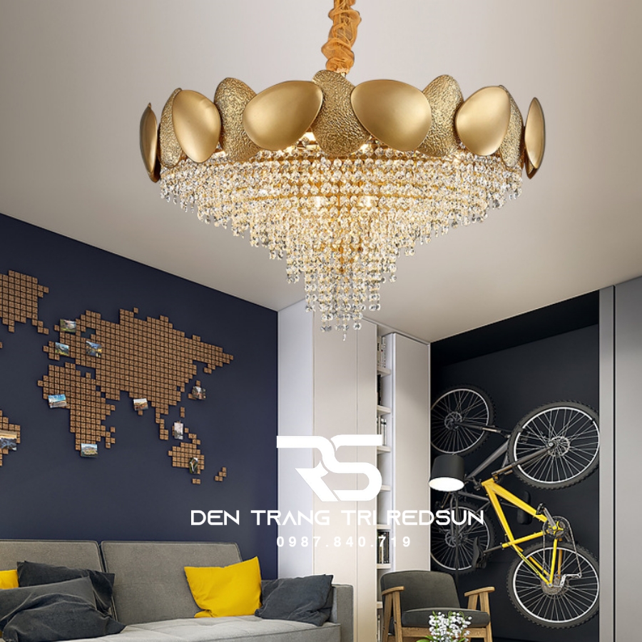 Đèn Chùm Trang Trí Phòng Khách, Sảnh Chờ, Phòng Ăn, Phòng Ngủ Chất Liệu Pha Lê  DCP-005