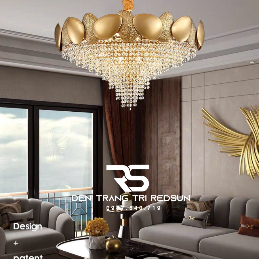 Đèn Chùm Trang Trí Phòng Khách, Sảnh Chờ, Phòng Ăn, Phòng Ngủ Chất Liệu Pha Lê  DCP-005