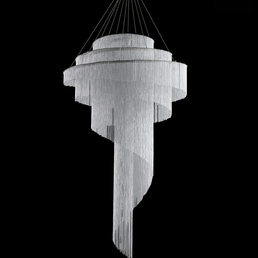 Đèn Chùm Pha Lê Lắp Thông Tầng Phòng Khách Biệt Thự, Sảnh Khách Sạn, Nhà Hàng Phong Cách Bắc Âu Hiện Đại DCP-007