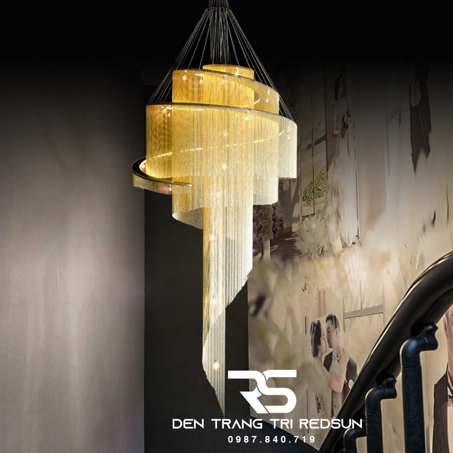 Đèn Chùm Pha Lê Lắp Thông Tầng Phòng Khách Biệt Thự, Sảnh Khách Sạn, Nhà Hàng Phong Cách Bắc Âu Hiện Đại DCP-007