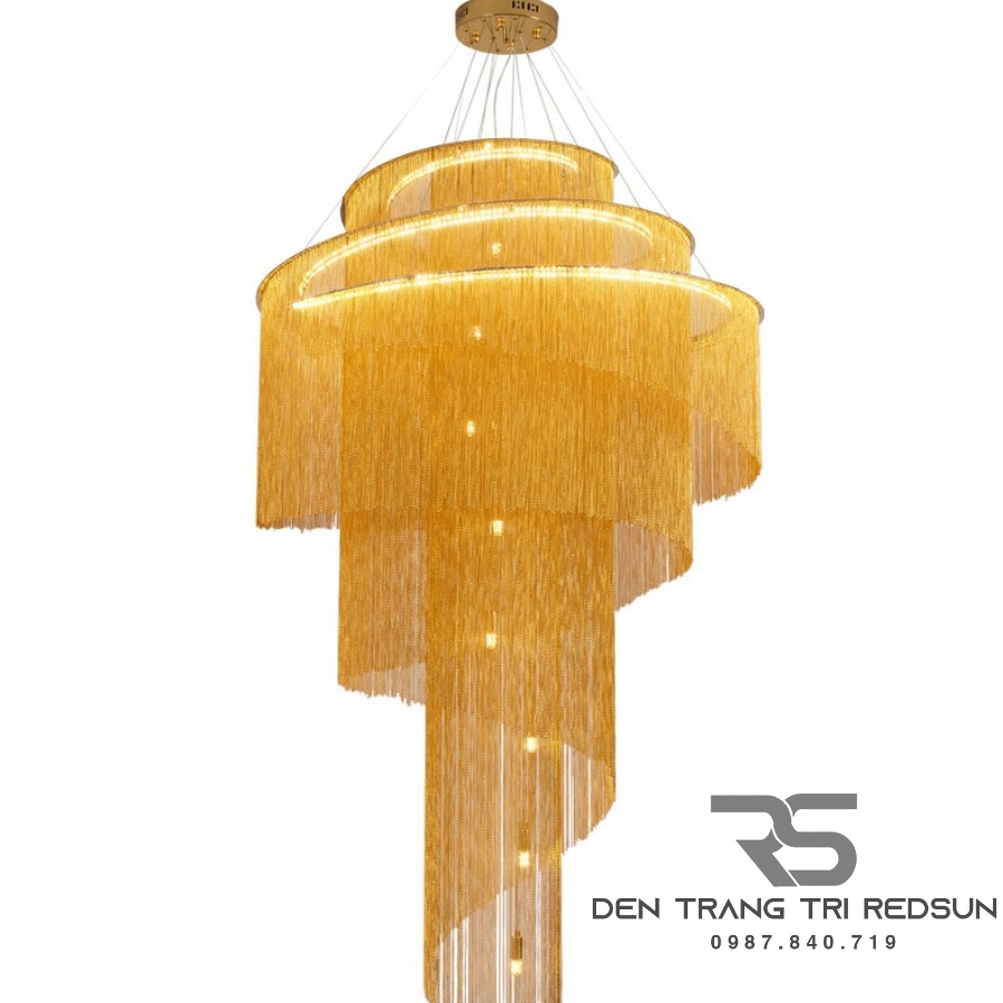 Đèn Chùm Pha Lê Lắp Thông Tầng Phòng Khách Biệt Thự, Sảnh Khách Sạn, Nhà Hàng Phong Cách Bắc Âu Hiện Đại DCP-007