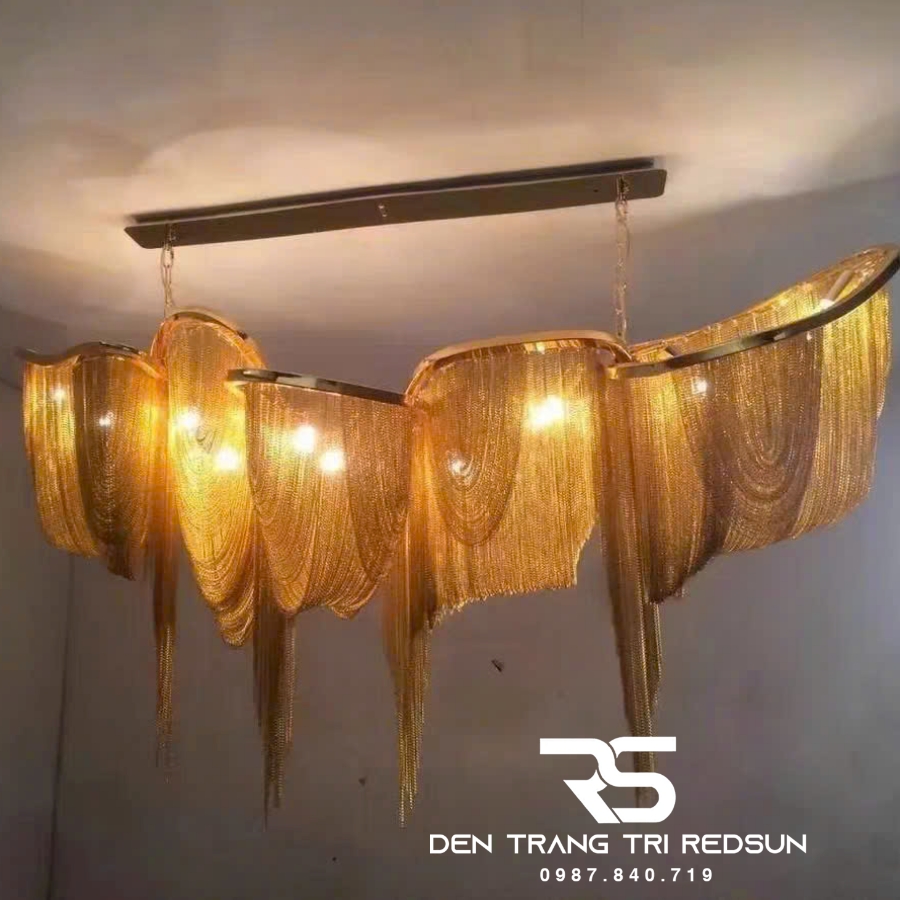 Đèn Chùm Pha Lê Tua Rua Trang Trí Phòng Khách, Phòng Ăn, Sảnh Khách Sạn, Nhà Hàng Phong Cách Italia Hiện Đại DCP-008