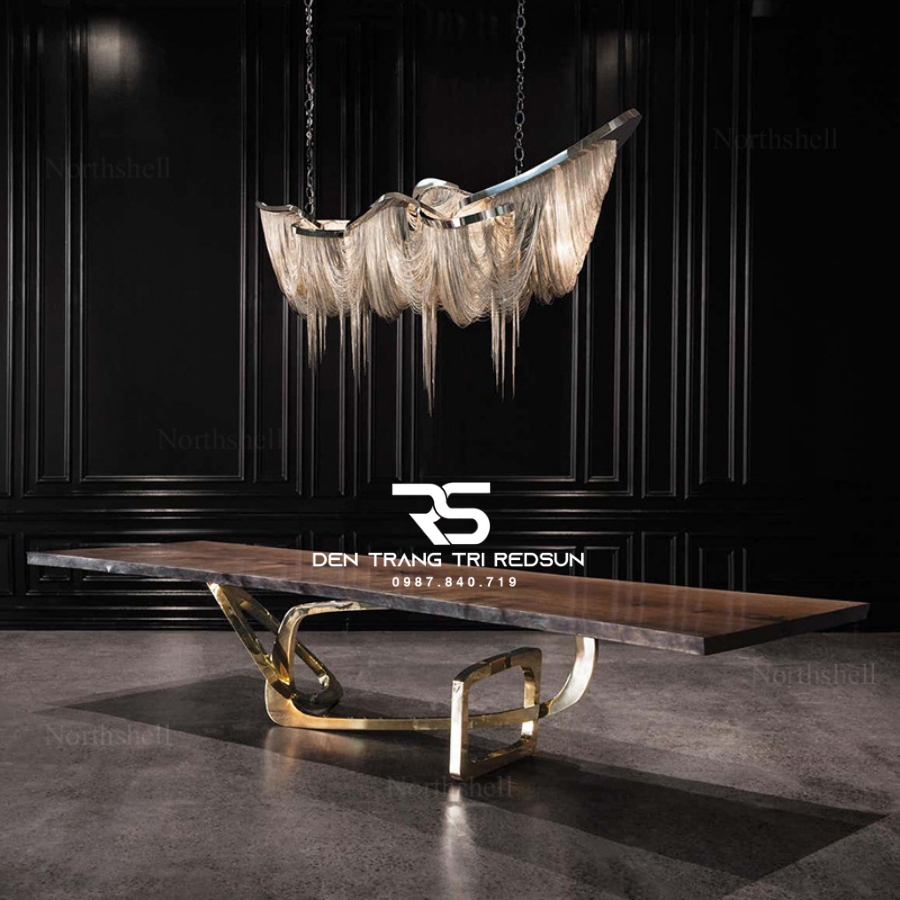 Đèn Chùm Pha Lê Tua Rua Trang Trí Phòng Khách, Phòng Ăn, Sảnh Khách Sạn, Nhà Hàng Phong Cách Italia Hiện Đại DCP-008