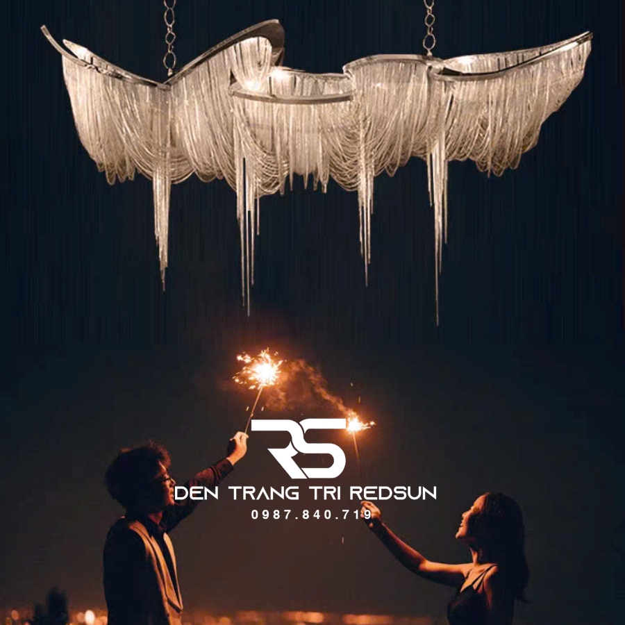 Đèn Chùm Pha Lê Tua Rua Trang Trí Phòng Khách, Phòng Ăn, Sảnh Khách Sạn, Nhà Hàng Phong Cách Italia Hiện Đại DCP-008